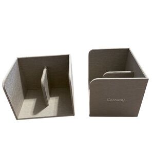 2 Caraway Food Storage Bin Holder Organizer Cabinet Gray x 2 Gray Canvas Read